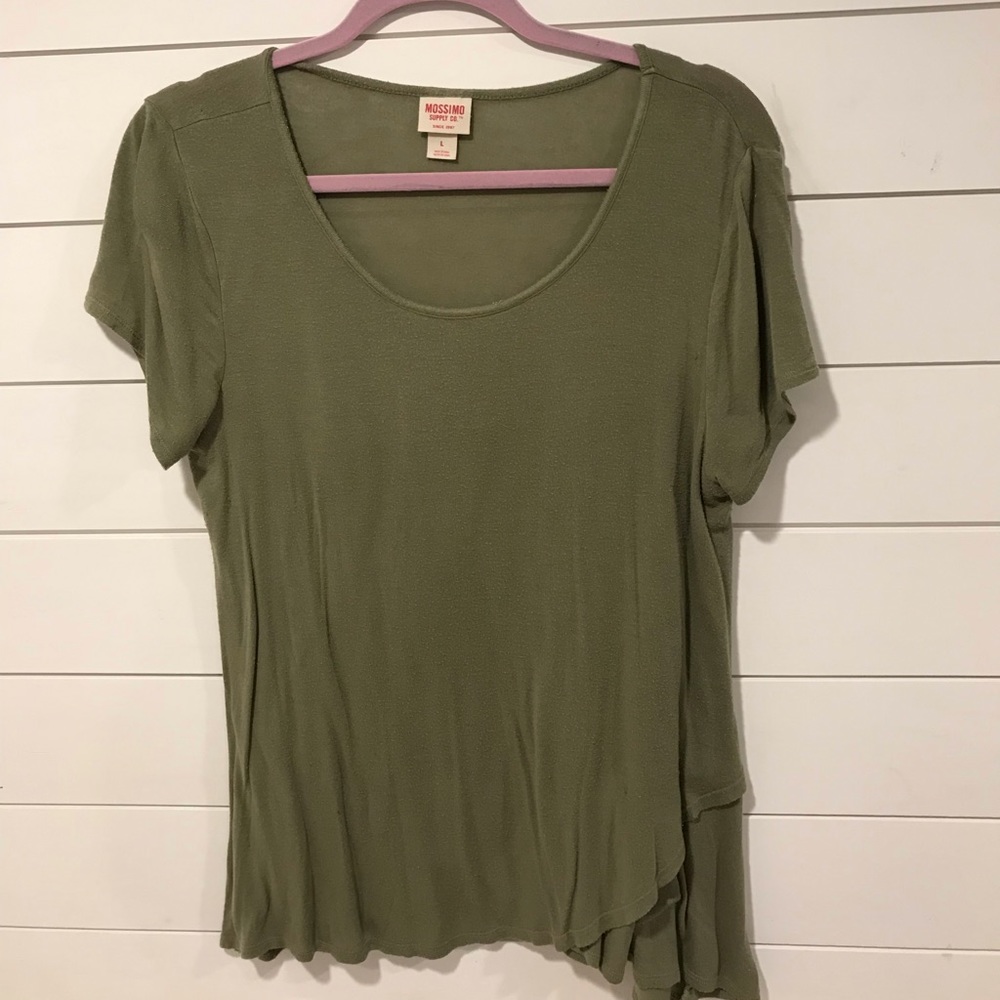 MOSSIMO | 3/$20 Scoop Neck Army Green Long T-Shirt